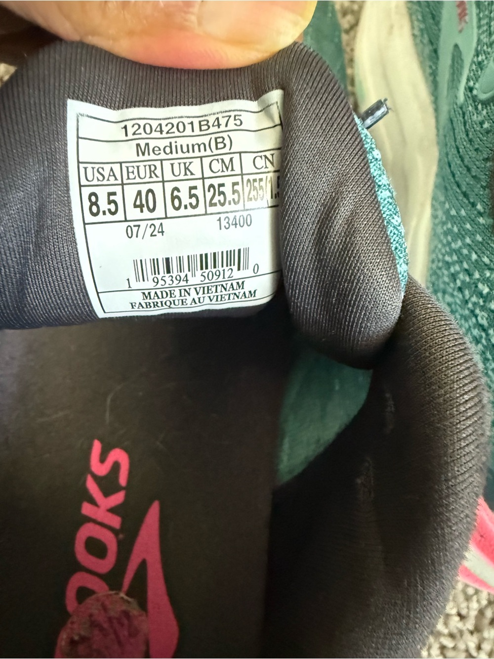 Brooks Women's Teal and Pink Athletic Running Shoes - Picture 8 of 16